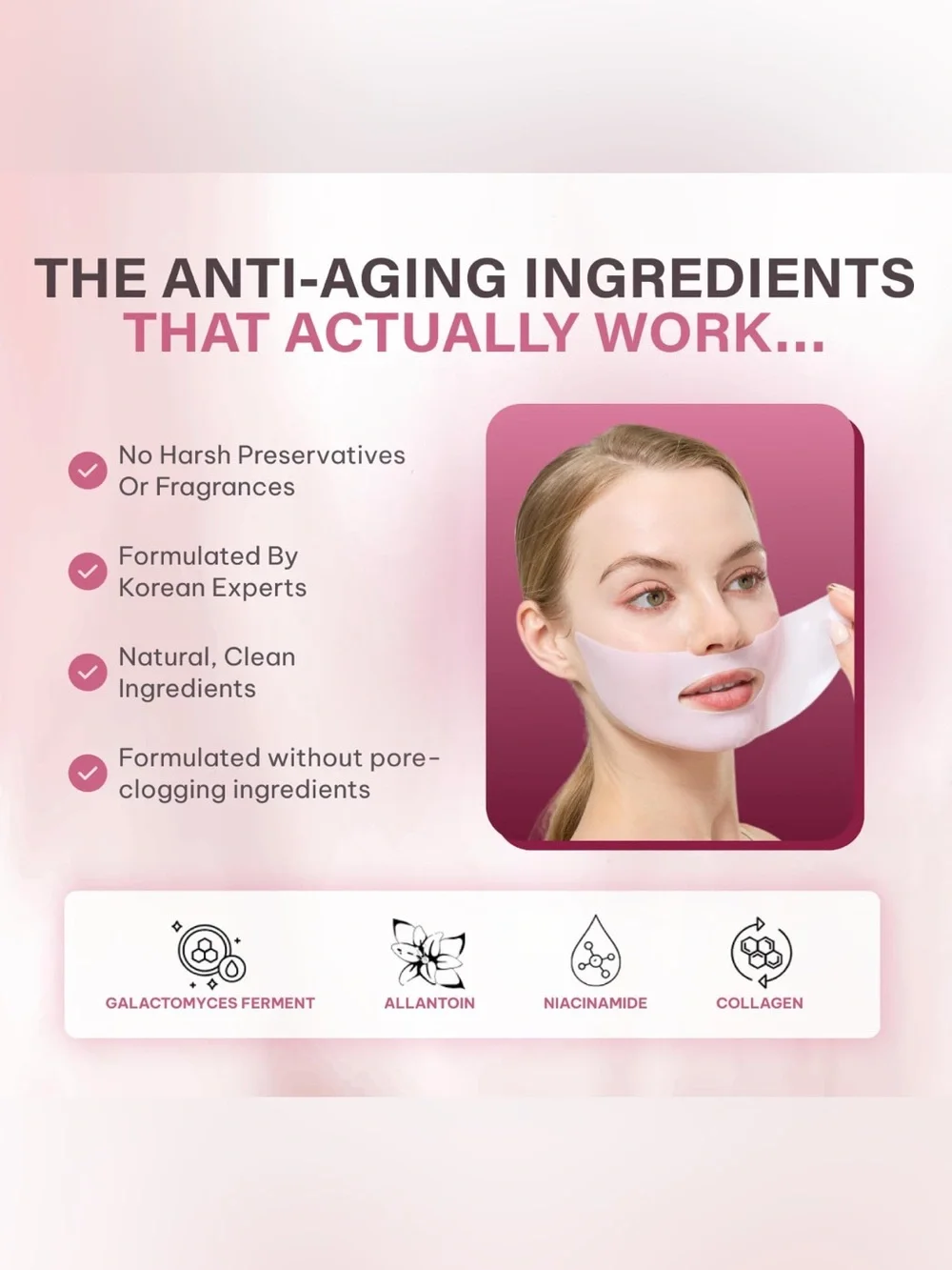Collagen Glow Up Mask - Pink (4 Pack)